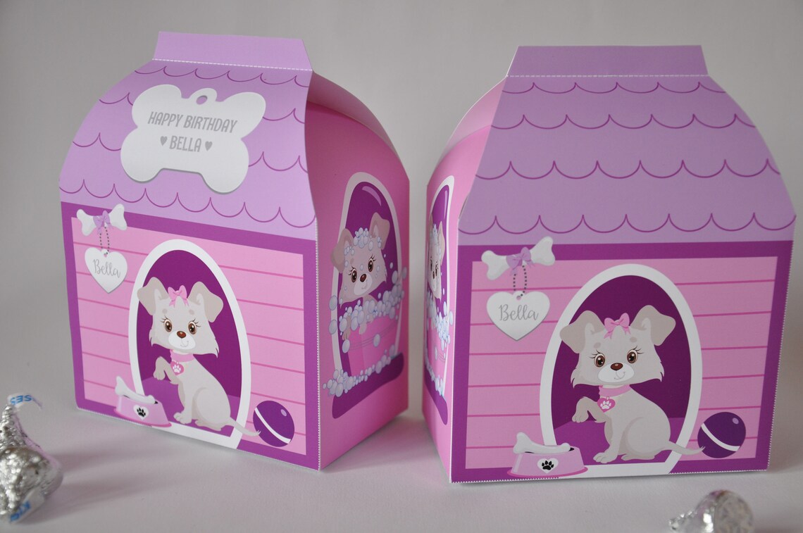 Puppy dog house favor box PDF printable doghouse pet spa Etsy