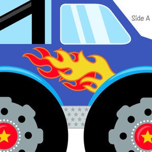 Monster truck printable favor box / truck centerpiece decoration / truck party favors