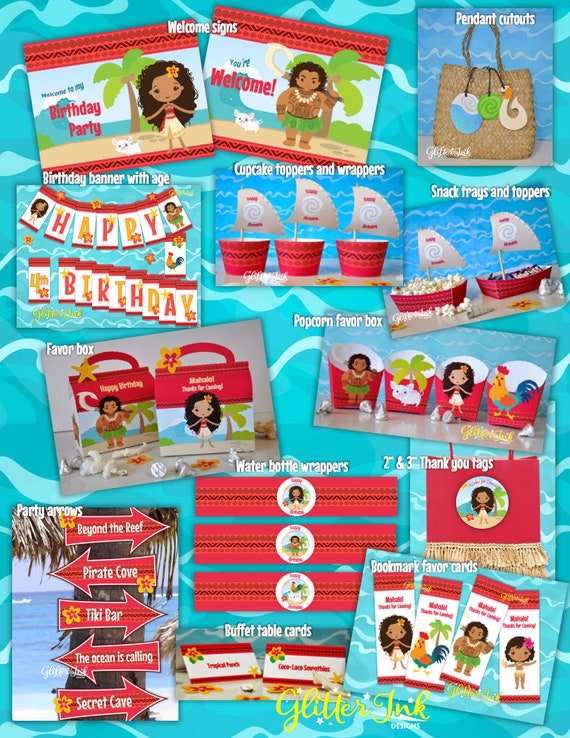 Moana Printable Party Package / Moana Decorations / Moana Birthday Party  Decor / Moana Party Decorations 