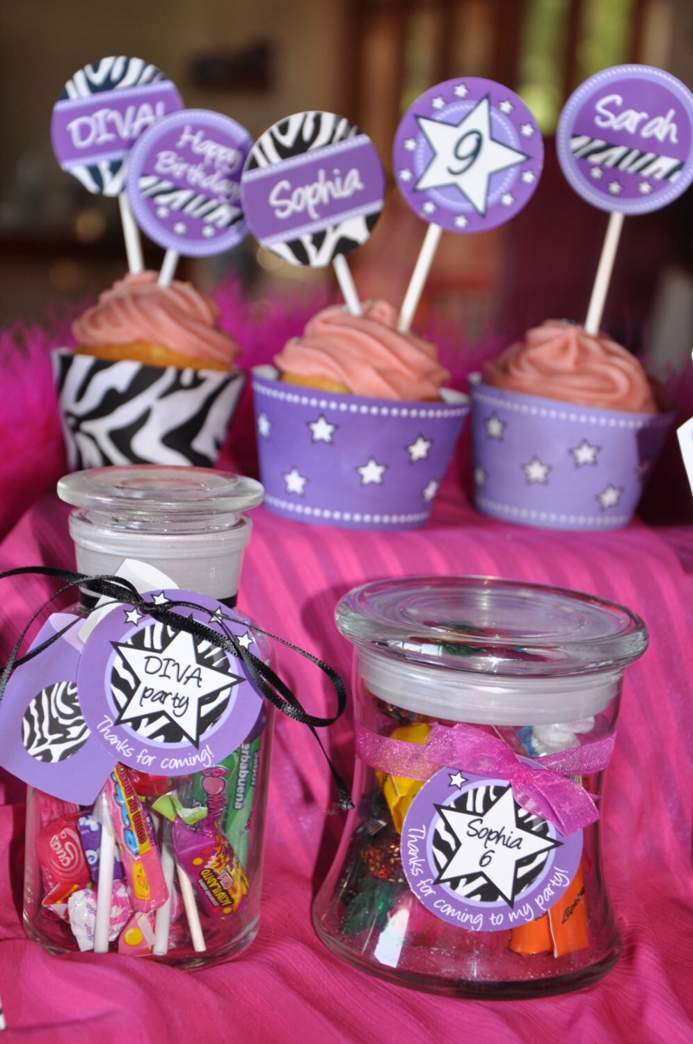 Diva Glam Spa Party PURPLE zebra print pdf printable Etsy