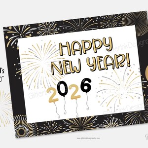2026 Silvester-Schnitzeljagd für Kinder, Silvester-Familien-Partyspiele, druckbare Neujahrs-Schatzsuche-Hinweise Bild 9