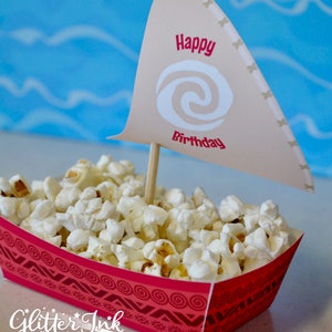 Moana party favors / Hawaiian party printable favor box / Moana decorations / Moana birthday treat box image 3