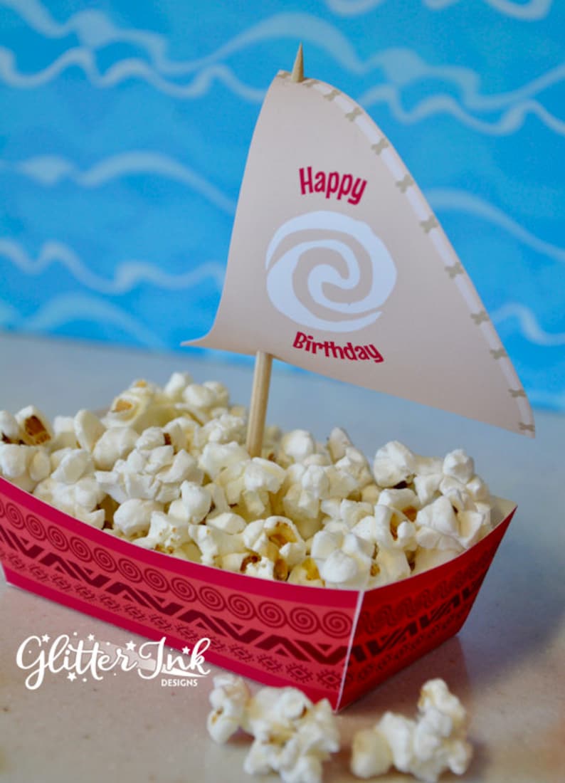 Moana party favors / Hawaiian party printable favor box / Moana decorations / Moana birthday treat box image 3