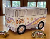 Groovy party Hippie Bus printable favor box / Retro van birthday party favors / Two groovy 70s peace and love party decorations / Groovy one Il_170x135