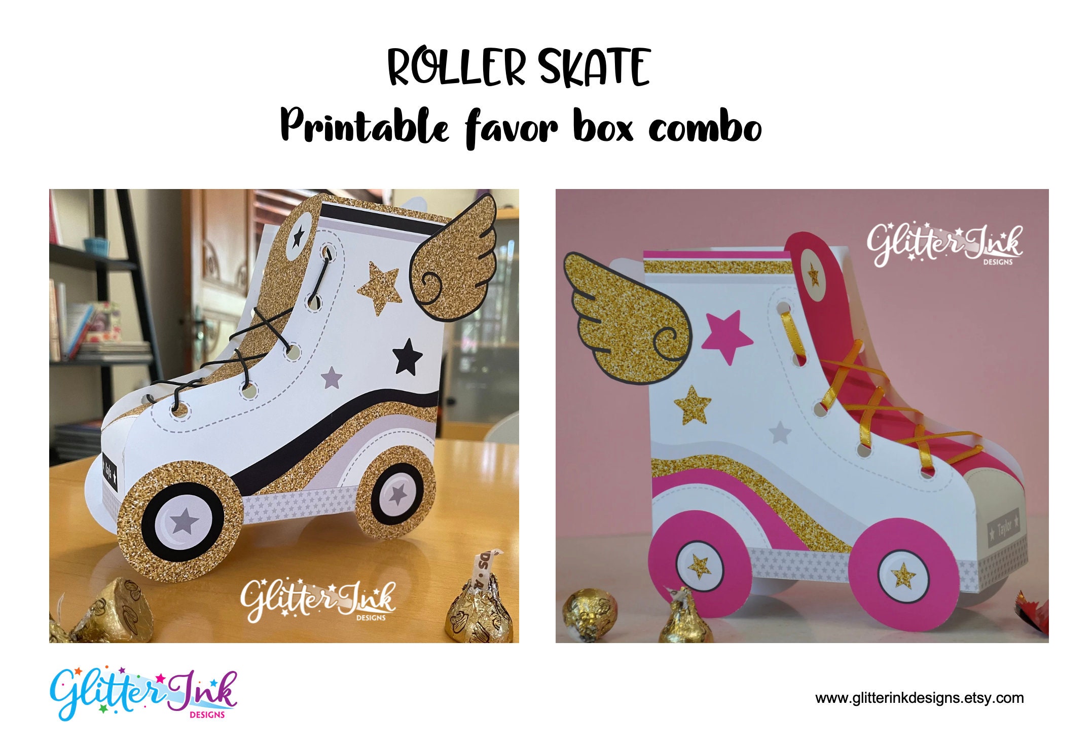 Roller Skate Printable Favor Boxes / Roller Skate Party Favors Etsy