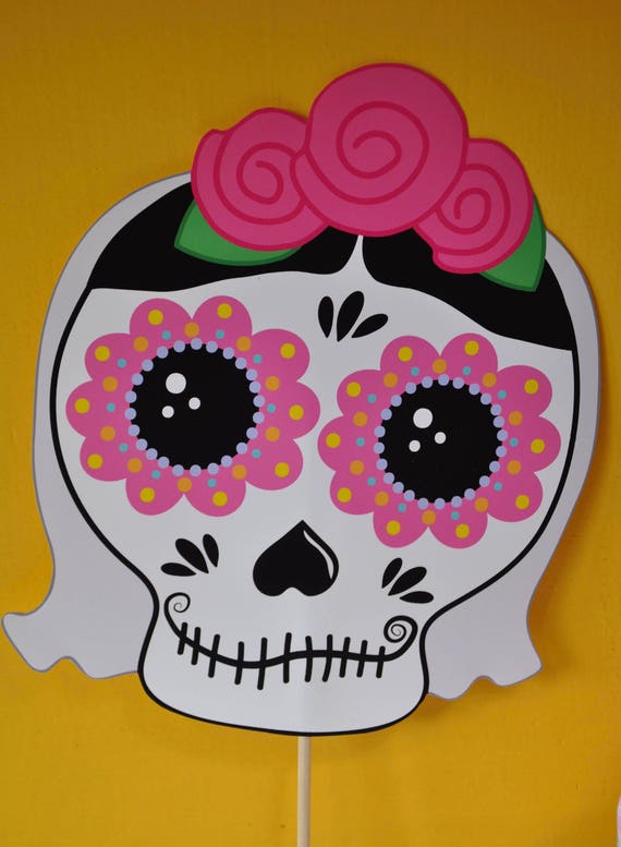 Day Of The Dead Photo Booth Props Dia De Los Muertos Sugar Etsy