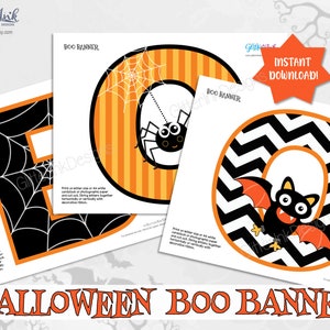 Halloween party Boo banner / Halloween printable party decorations / printable Halloween banner / Halloween decorations / Halloween decor image 2