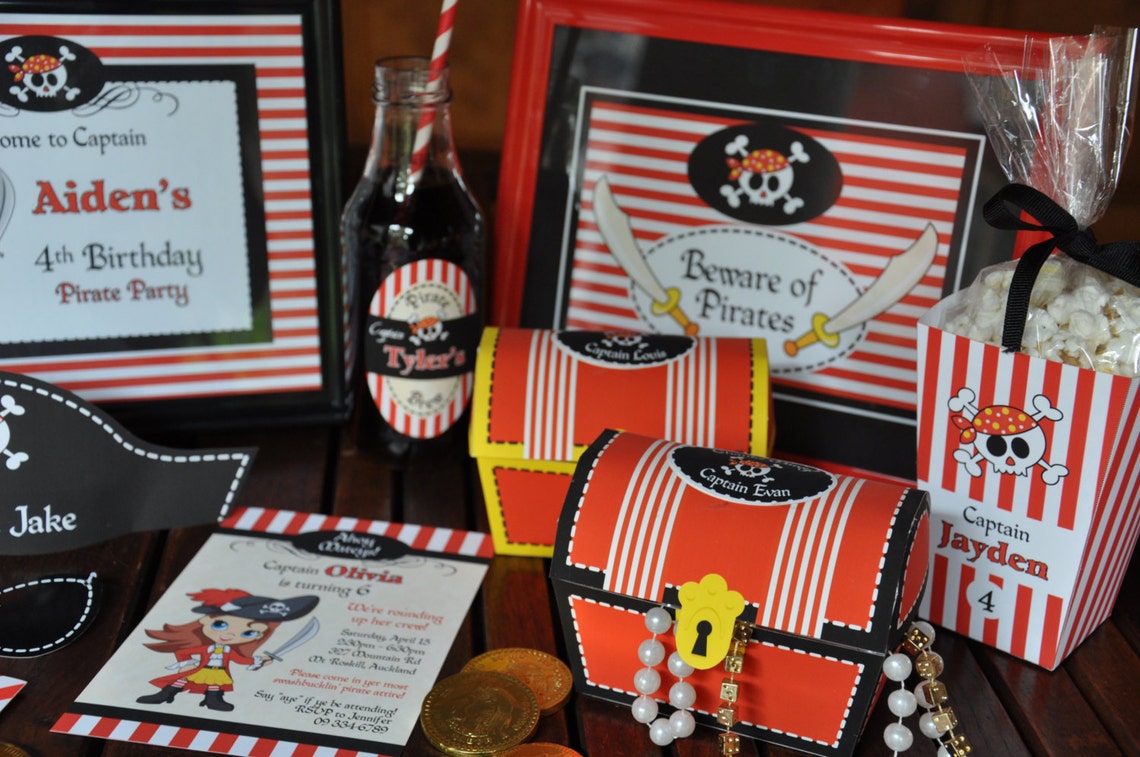 Pirate Party Decorations / Printable Pirate Birthday Decor / - Etsy