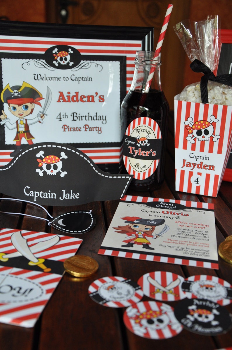 Pirate Party Decorations / Printable Pirate Birthday Decor / - Etsy