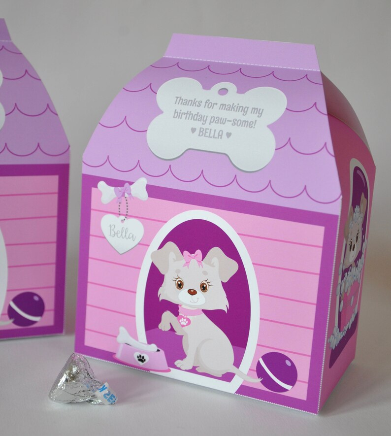 Puppy dog house favor box PDF printable doghouse pet spa Etsy