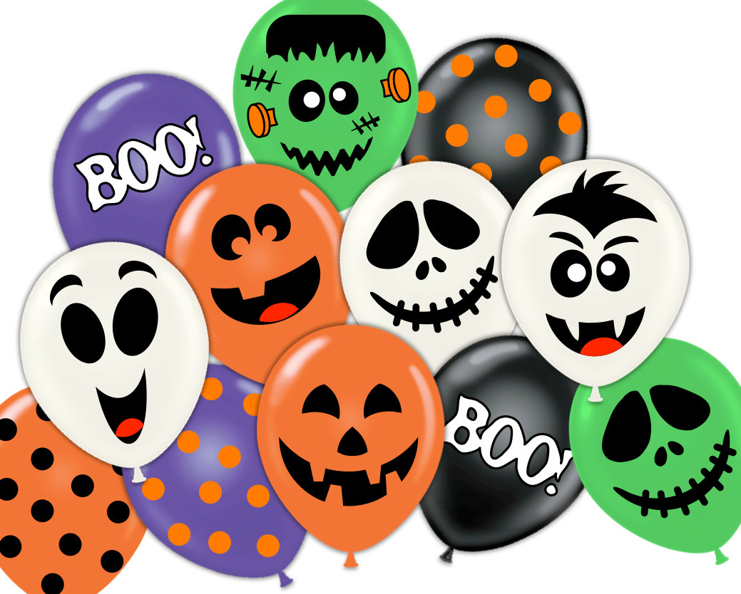 Halloween Party Pdf Printable Balloon Face Sticker Decorations Etsy