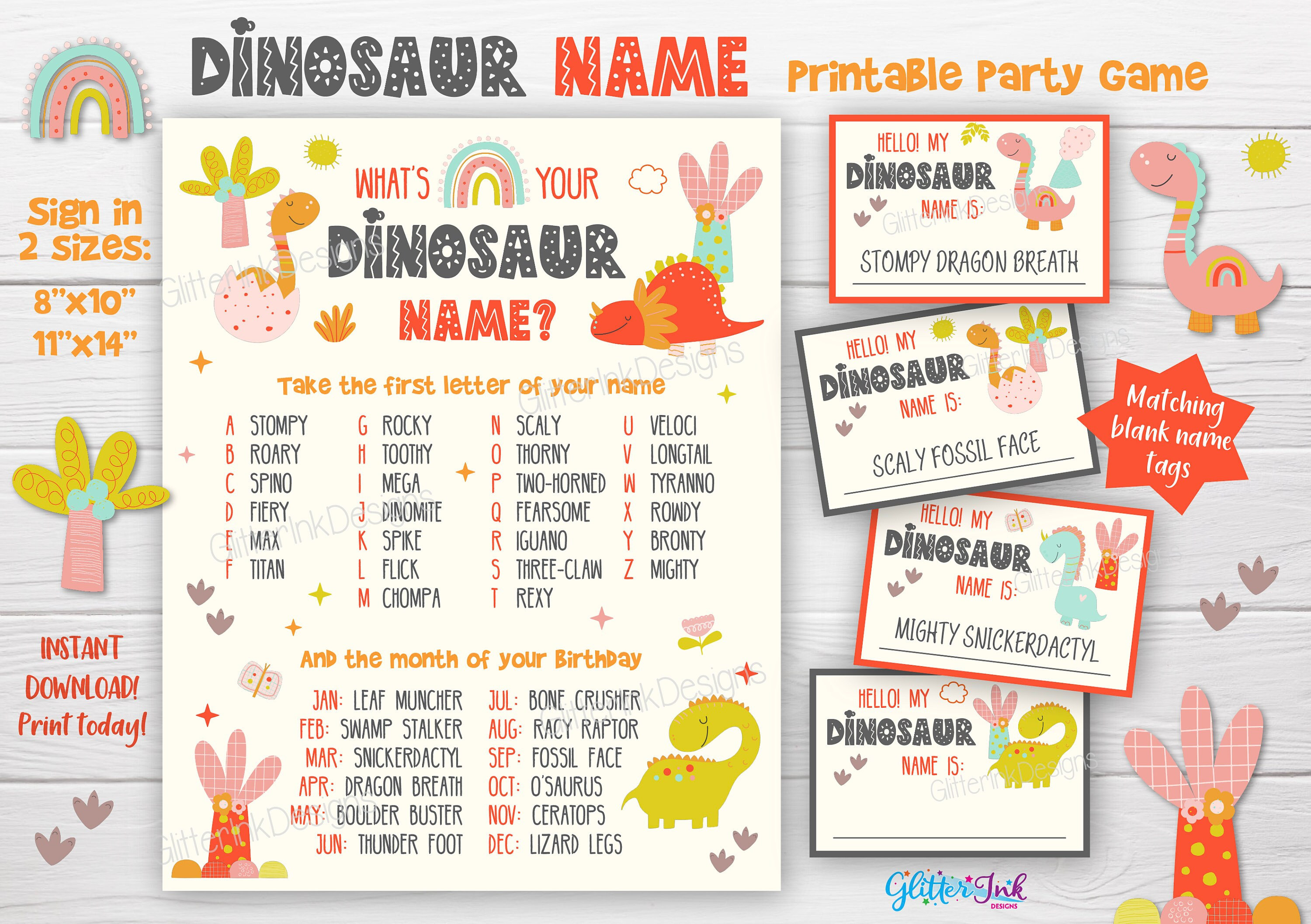 Free Printable Roll the Dinosaur Game - Play Party Plan