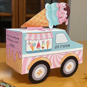 Ice Cream Truck Printable Favor Box / DIY Ice Cream Party Favors ...
