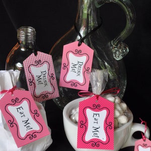 Alice in Wonderland Mad Hatter Tea Party Printable Eat Me Drink Me Tags ...