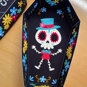 Day of the Dead Coffin Treat Box, Día De Los Muertos Sugar Skull Party ...