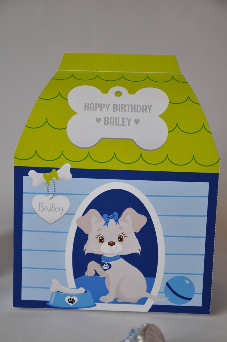 Puppy dog house favor box PDF printable doghouse pet spa Etsy