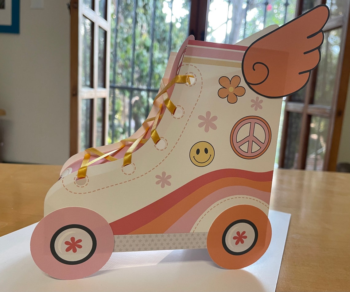TWO GROOVY Roller Skate Party Favor Boxes / Skate Favors Treat Etsy