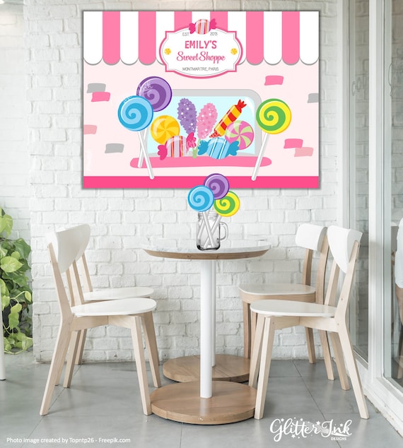 Printable 36x48 Candy Store Party Dessert Table Backdrop Etsy
