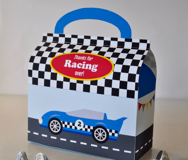 Racing Car Party Favor Box Digital Printable TEXT EDITABLE Etsy