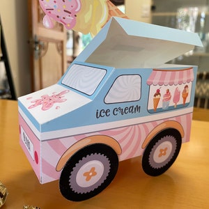 Ice Cream Truck Printable Favor Box / DIY Ice Cream Party Favors ...