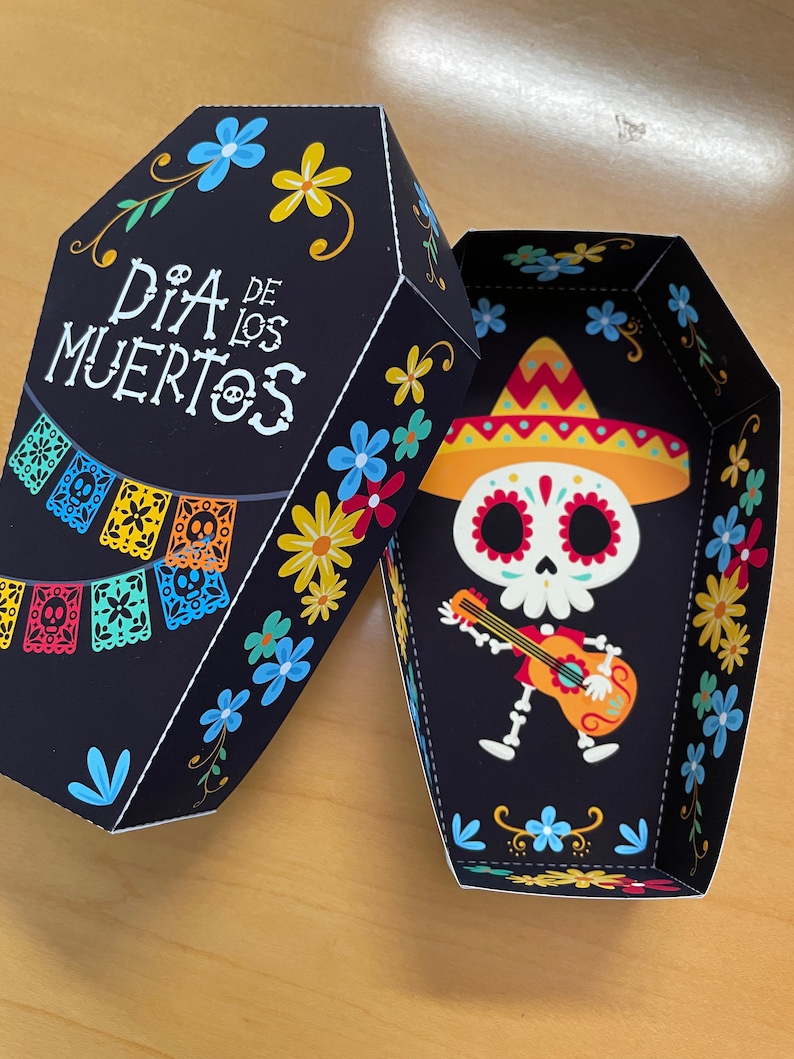 Day of the Dead Coffin Treat Box, Día De Los Muertos Sugar Skull Party ...