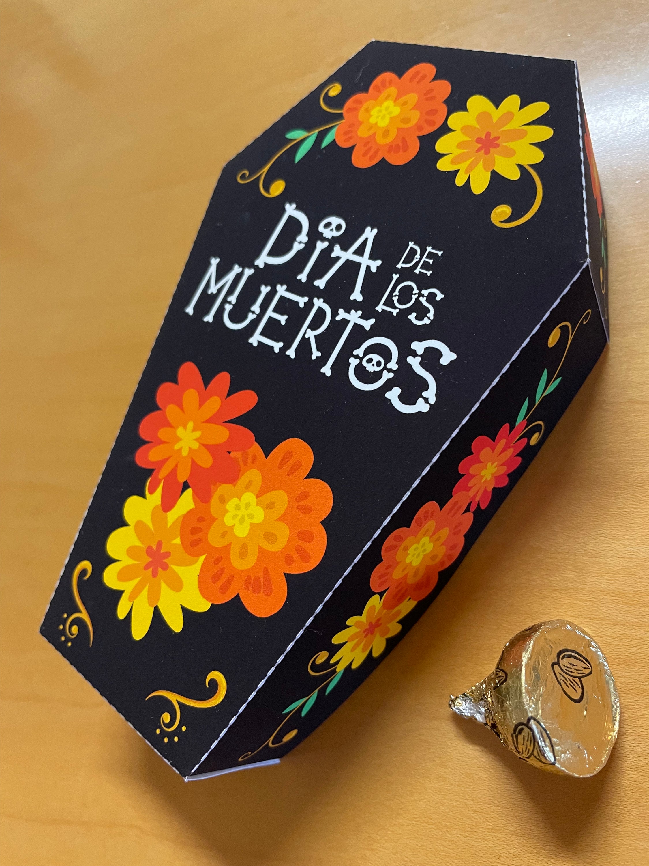 Caja de golosinas con forma de ataúd para el Día de los Muertos, obsequios para  fiestas con calaveras de azúcar para el Día de los Muertos, calavera  mexicana con esqueleto de Halloween, image size:2250x3000