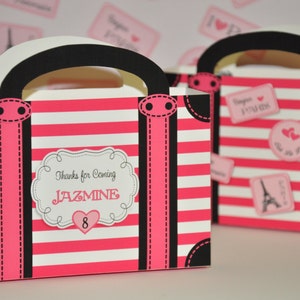 Paris Motiv-Party Koffer Schachtel / Paris Party Gastgeschenke / Pudel in Paris Geschenkbox Eiffelturm, Reisestempel, Ooh la la DIGITAL DOWNLOAD