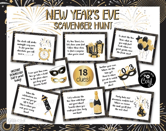 New Year's Eve Riddles NYE Party Games New Years Eve 