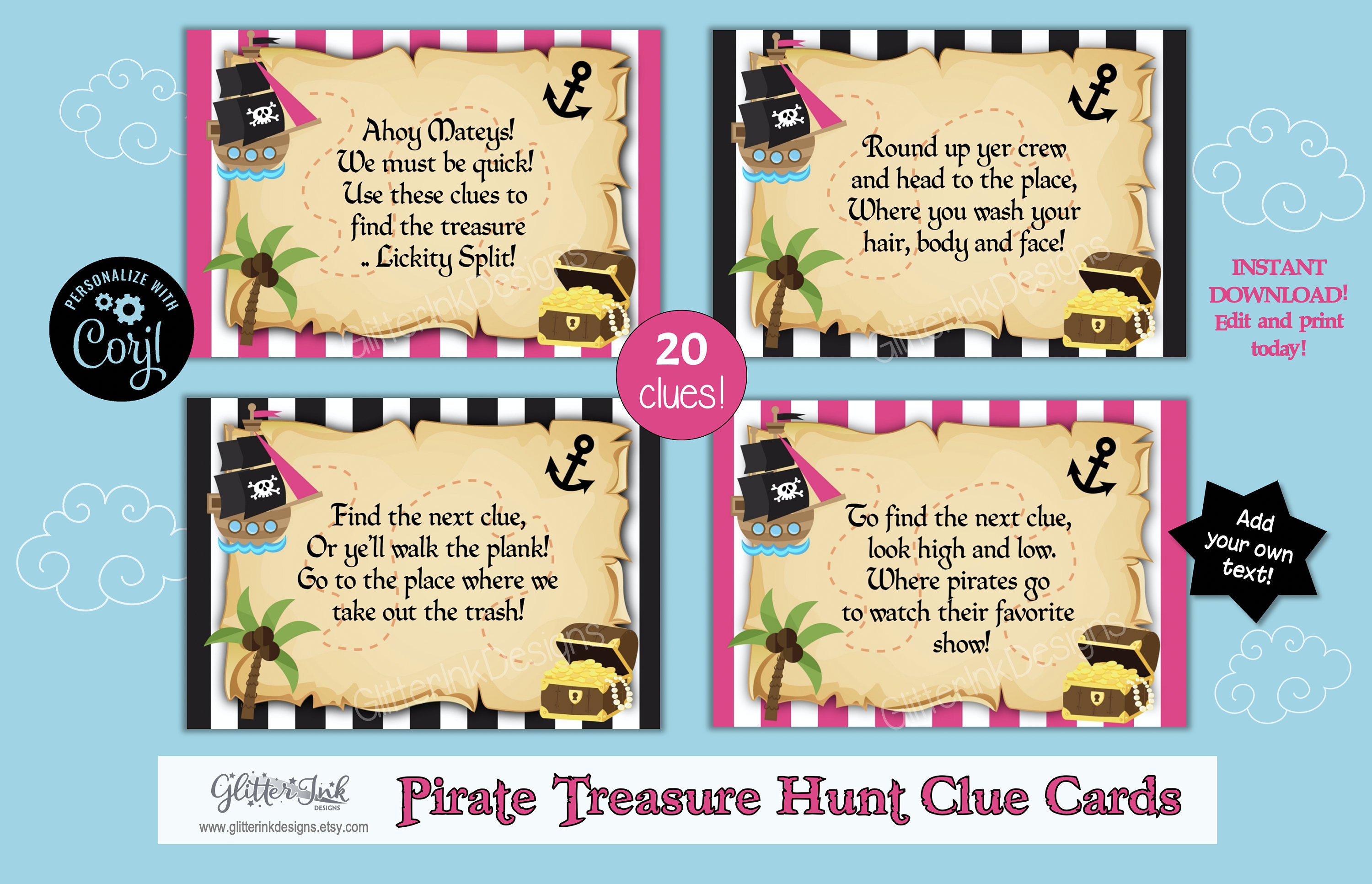 Birthday Treasure Hunt Clues Free Printable
