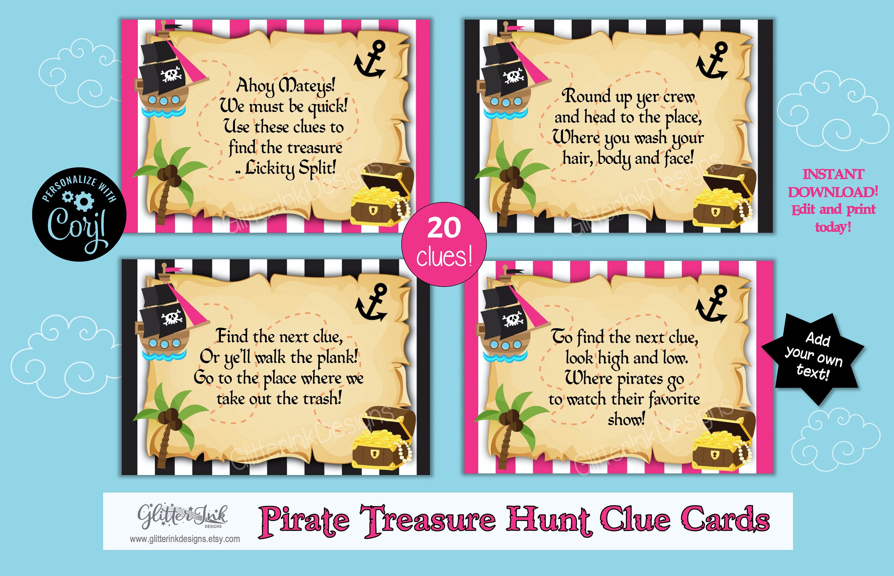 Birthday Treasure Hunt Clues Free Printable