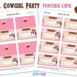 What's Your Cowgirl Name Printable Party Game, Wild West Rodeo Birthday ...