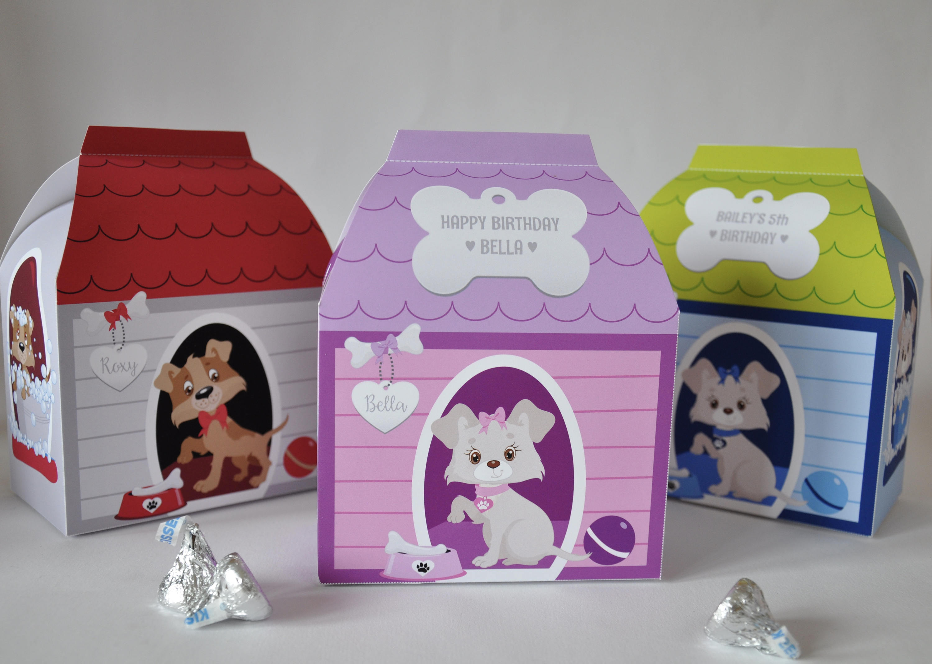 Puppy dog birthday party printable dog house favor box / Dog | Etsy