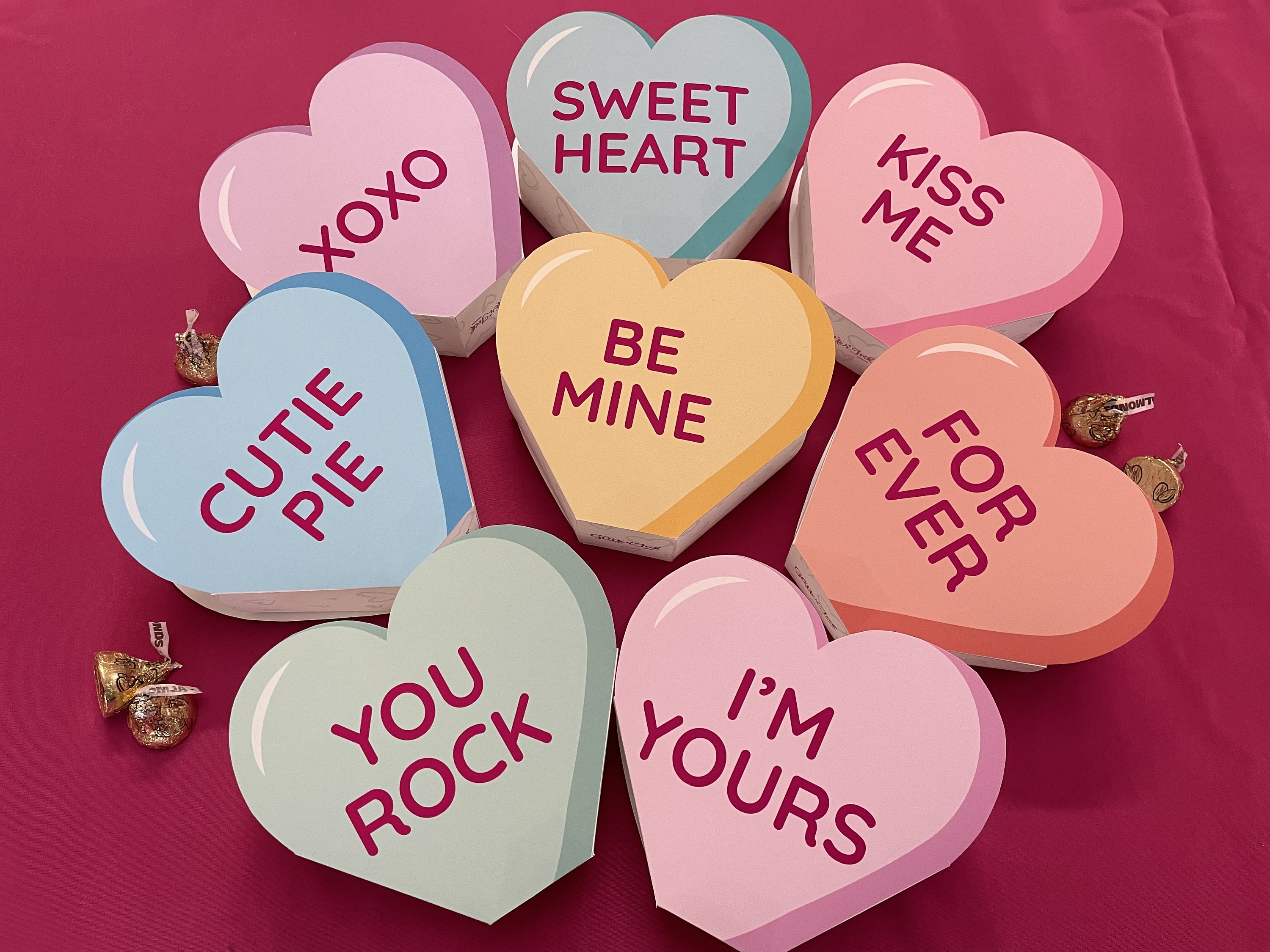 Valentines Day Conversation Hearts Printable Favor Boxes