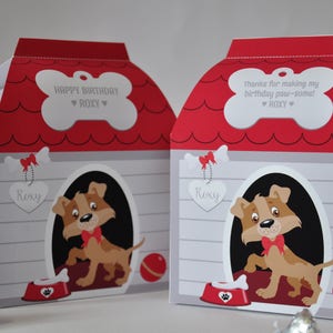 Puppy dog birthday party printable dog house favor box / Dog spa party favors / Dog treat box / Printable dog kennel box