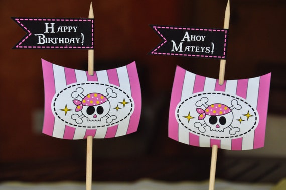Pirate Party cupcake toppers / pirate ship sails / Pirate cupcake ...