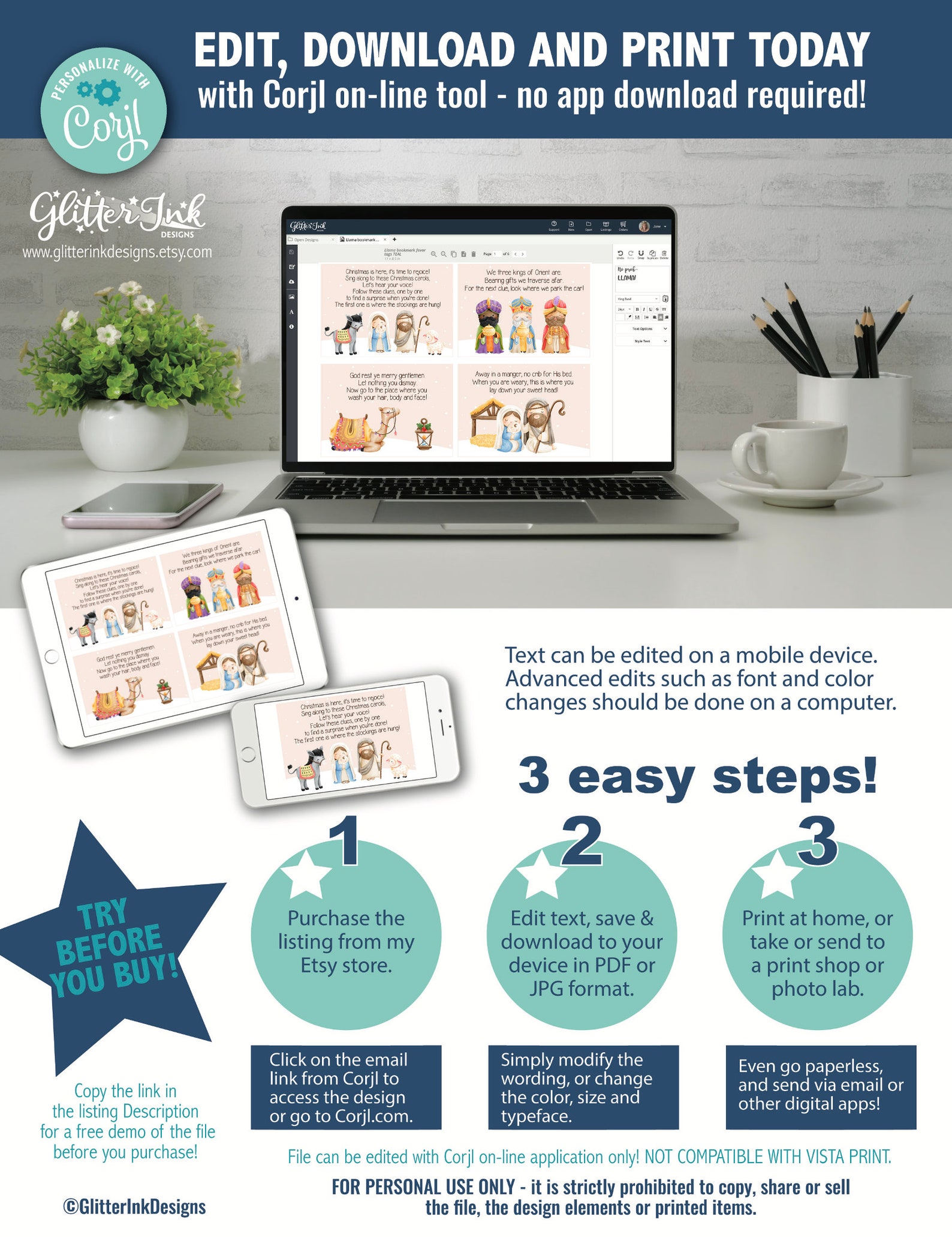 Nativity Scene Christmas Scavenger Hunt Clue Cards / Christmas Etsy