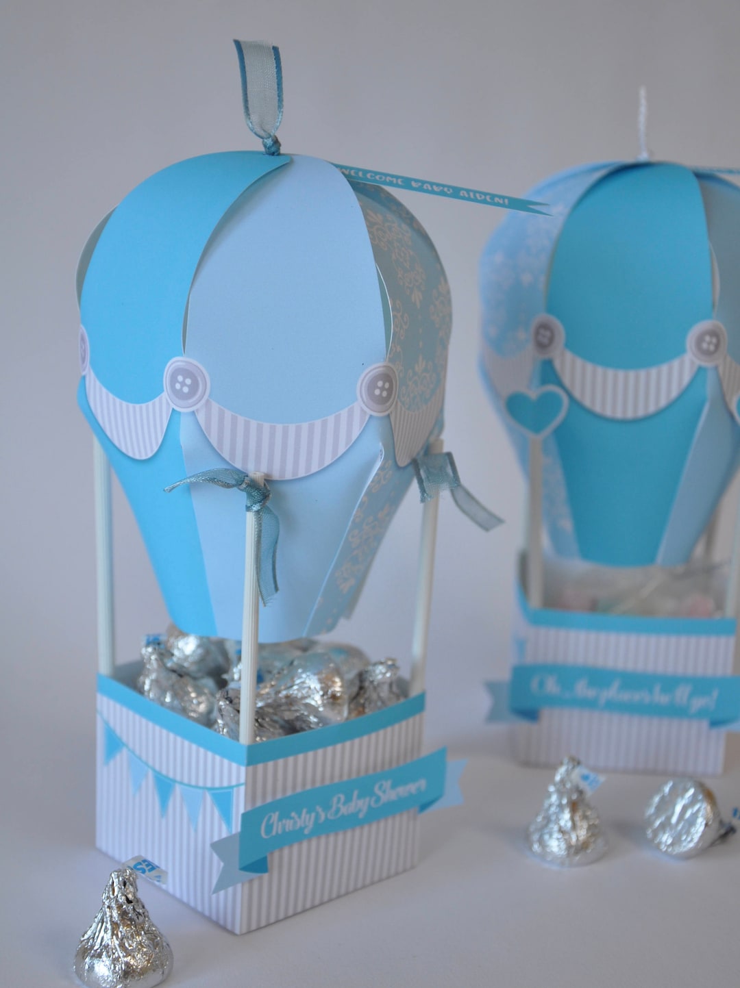 Hot Air Balloon Printable Favor Box, up up and Away Baby Shower Party ...