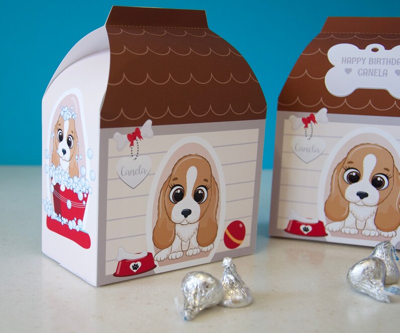 Puppy Dog Birthday Party Printable Dog House Favor Box TWO - Etsy