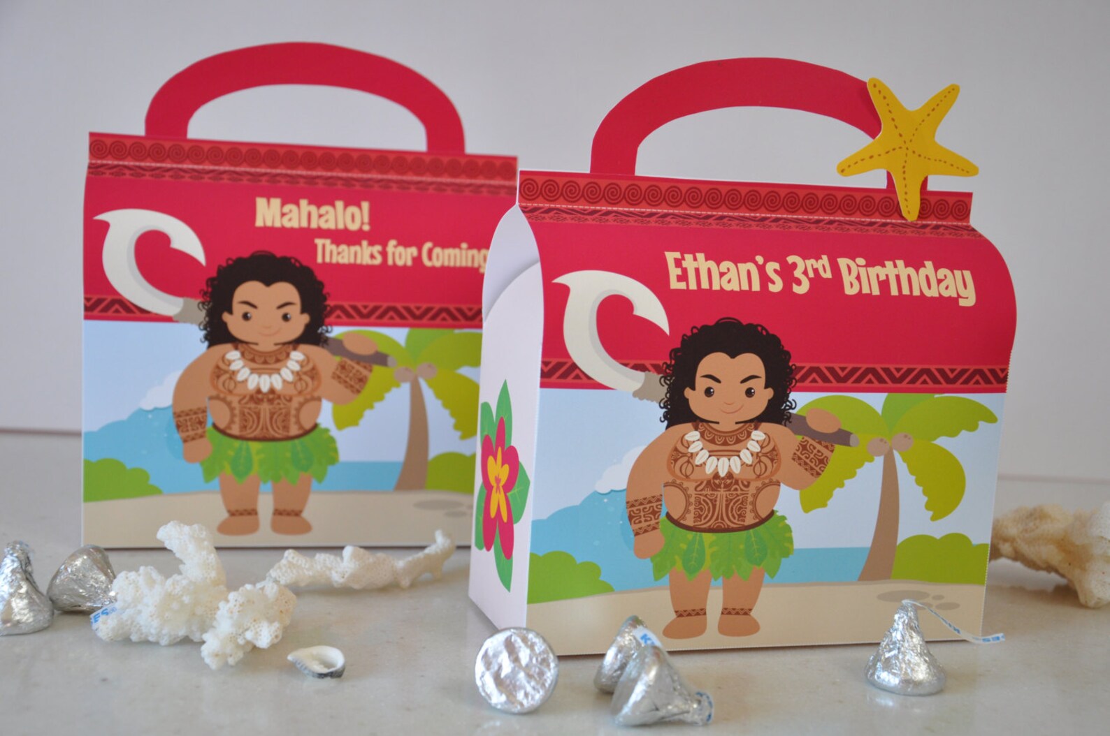 Moana party favors / Moana birthday printable favor box / Etsy