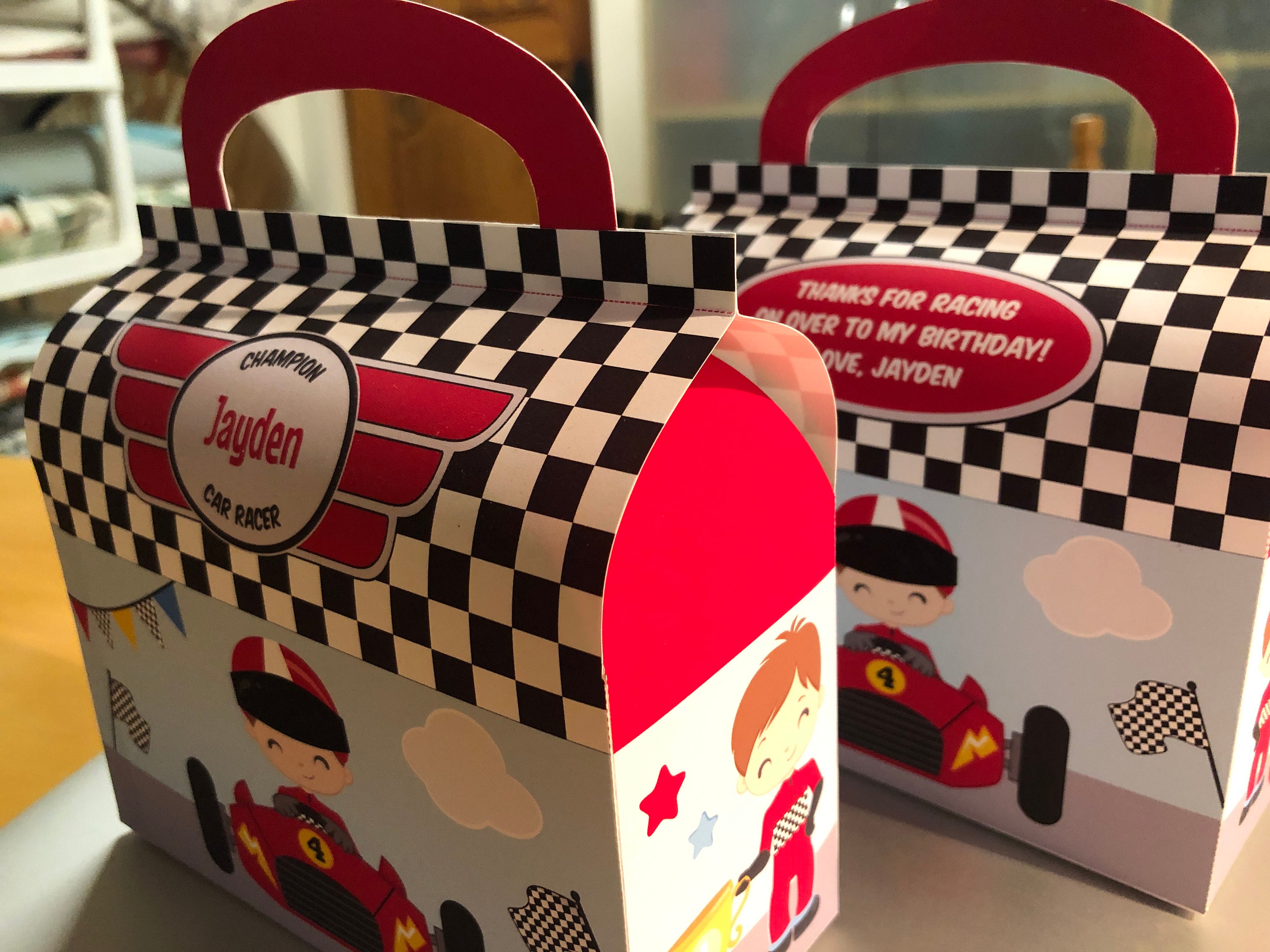 Race car party favor boxes / race car birthday party favors / Etsy.de