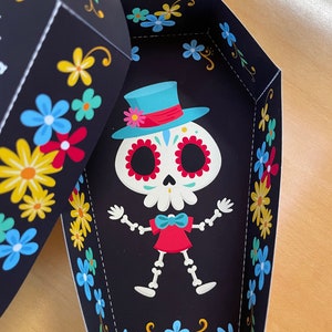 Day of the Dead Coffin Treat Box, Día De Los Muertos Sugar Skull Party ...