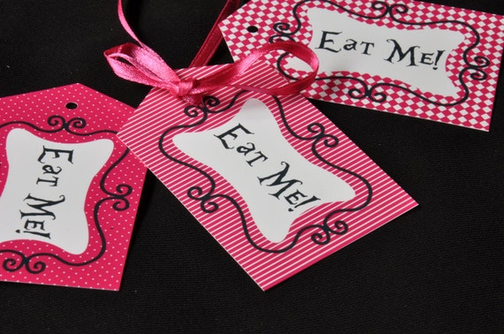 Alice in Wonderland & Mad Hatter inspired Tea Party pdf printable Eat Me Drink Me party favor tags INSTANT DOWNLOAD Il_570xn