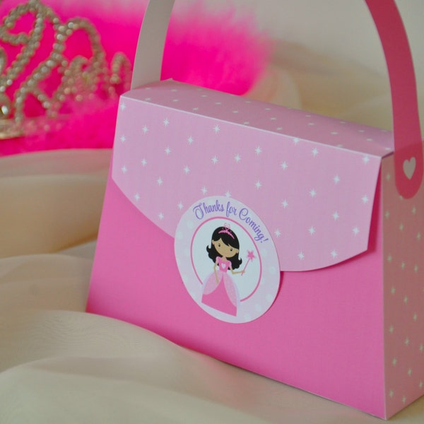 Princess purse favor box / Princess party favor / printable handbag pink Princess