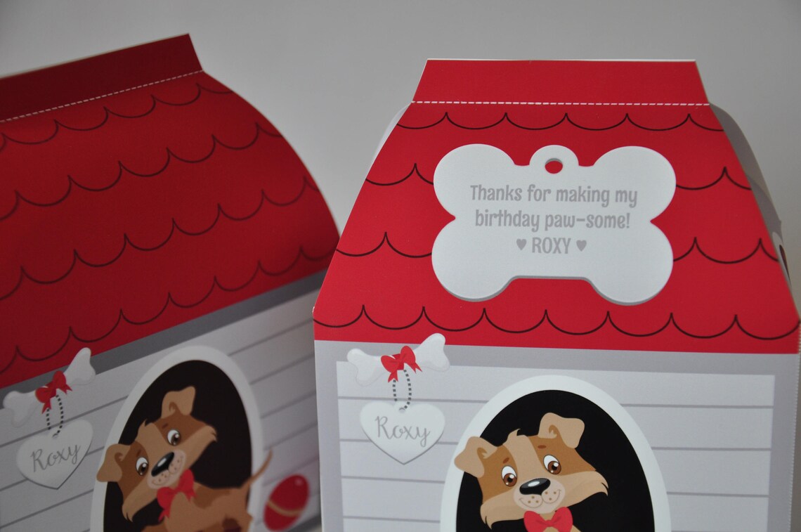 Puppy dog house favor box PDF printable doghouse pet spa Etsy