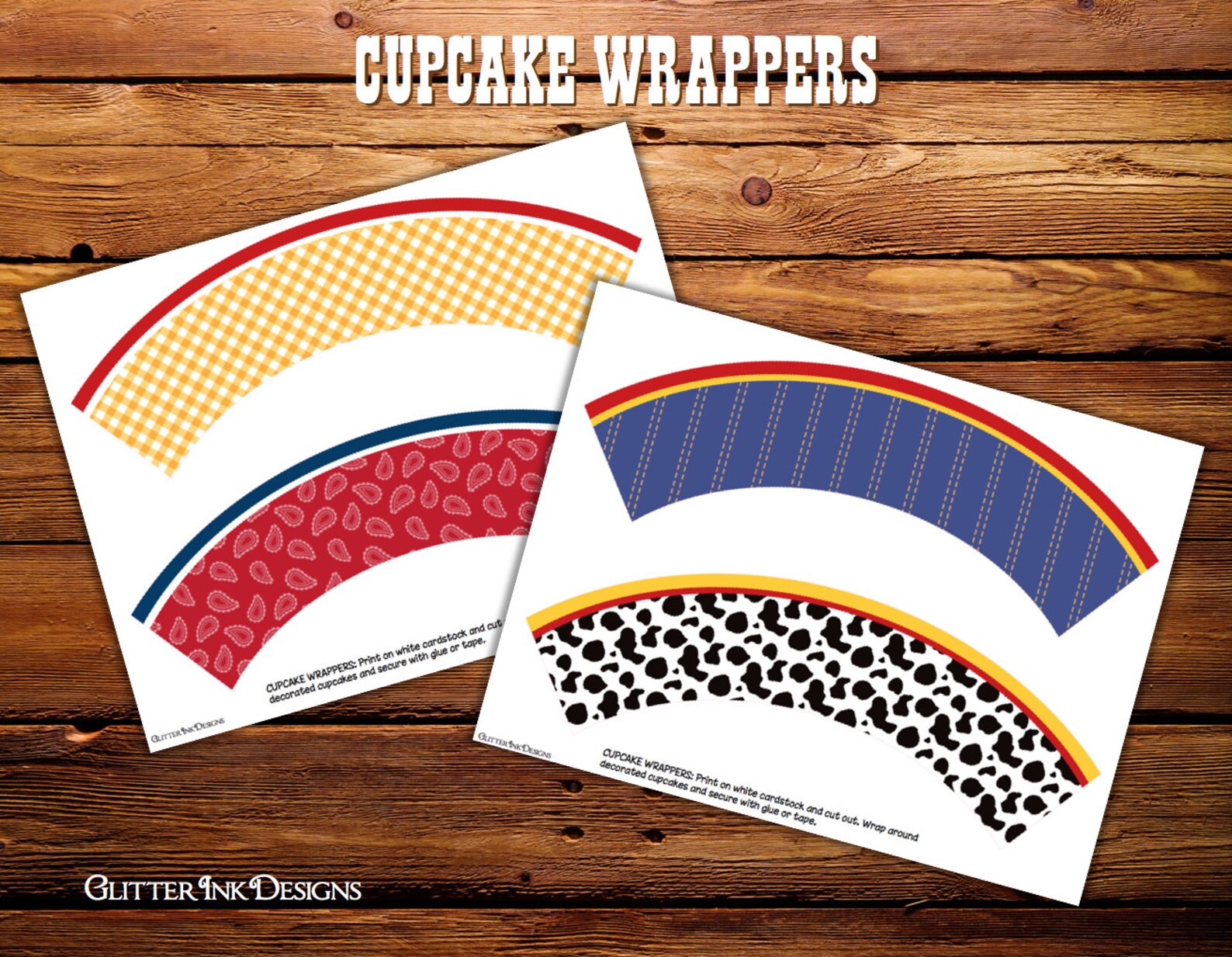 Wild West Cowboy Birthday Party Cupcake Toppers / Favor Bag | Etsy