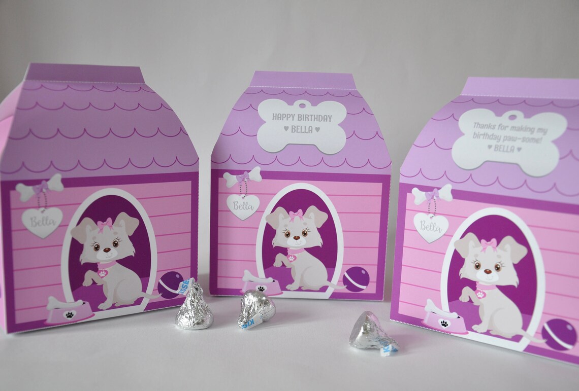 Puppy dog house favor box PDF printable doghouse pet spa Etsy