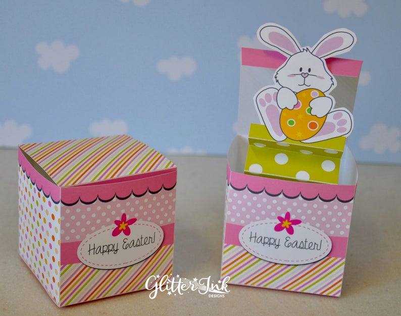 Easter Favor Boxes / Easter Bunny Jack in the Box / Easter Etsy