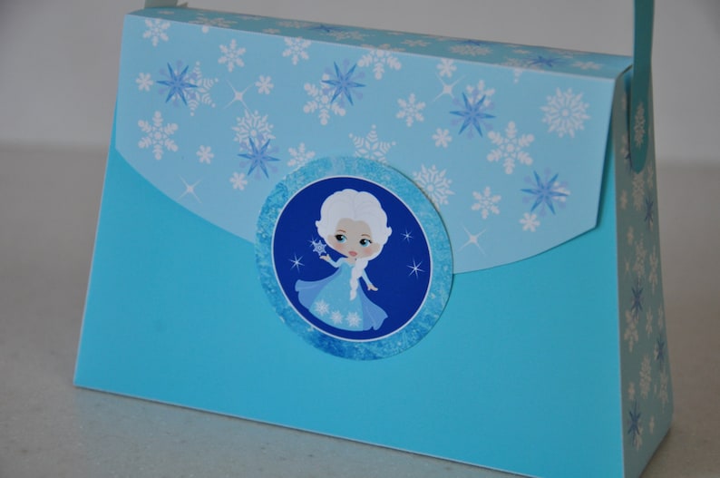 Ice princess printable purse favor box / Princess party favors / Princess treat boxes purse favors image 4