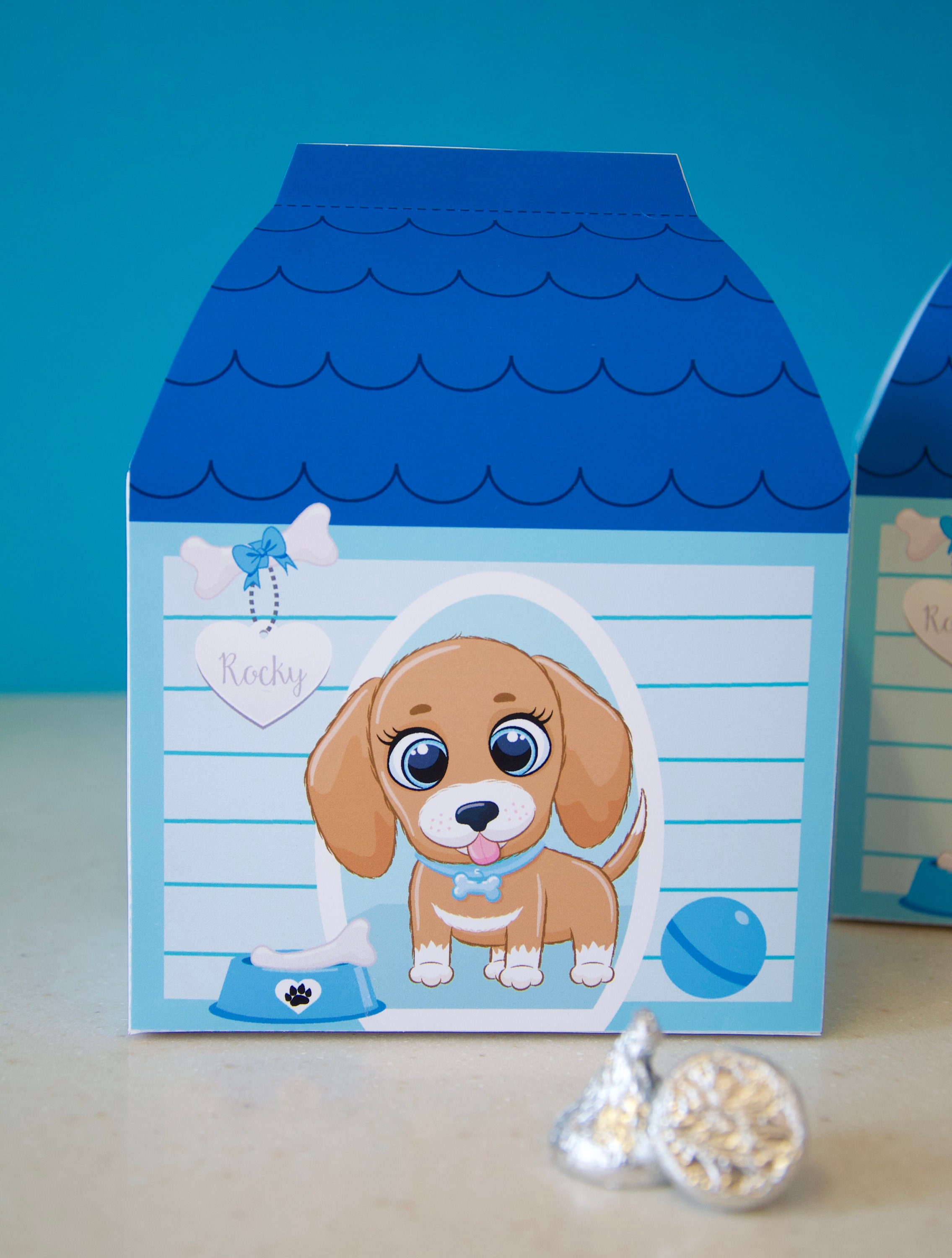 Puppy dog birthday party printable dog house favor box / Dog Etsy España