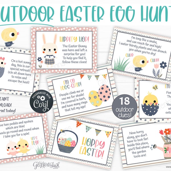 Oster-Schnitzeljagd für Kinder für Draußen / Ostereiersuche / Schatzsuche zu Ostern / Osterhasen-Jagd Gartenspiele